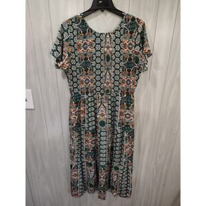 Women's Prairie Boho Peasant Cottage Dress Size XL Hippie Retro Wedding